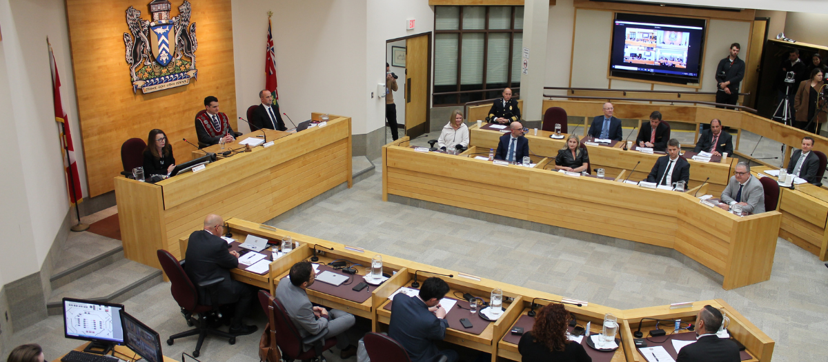 Photo of City Council during a meeting.