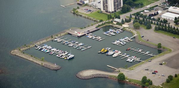 Aerial view of Bellevue Marina