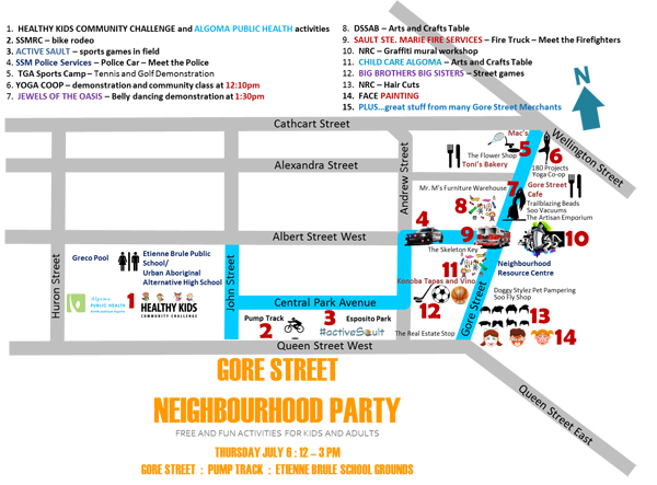 Gore Street Party Map