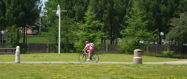Cyclist on the Hub Trail