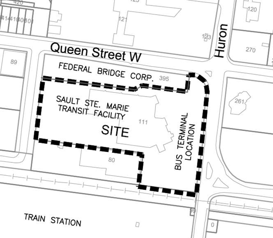 map of the proposed bus terminal relocation