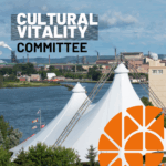 Pavilion and downtown with Cultural Vitality Committee