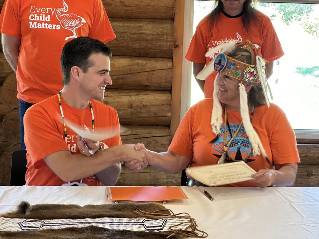 Matt at Wampum Bely Ceremony
