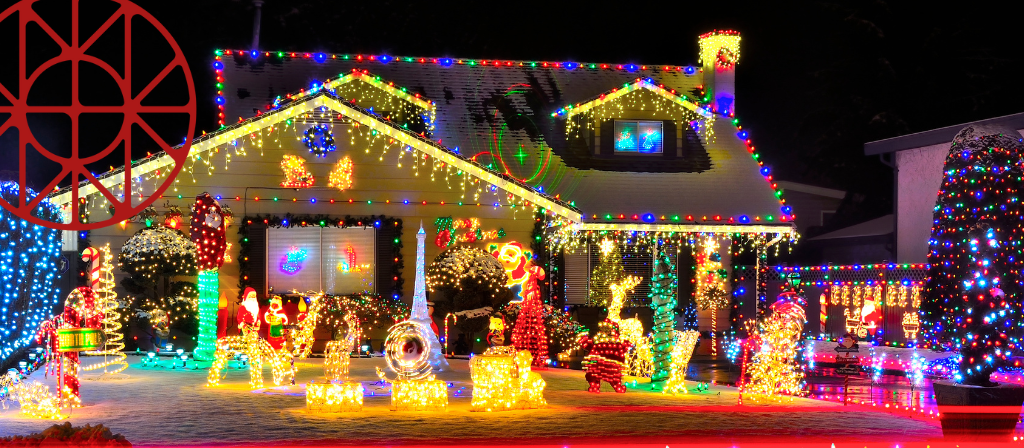 Photo of house with Christmas Lights